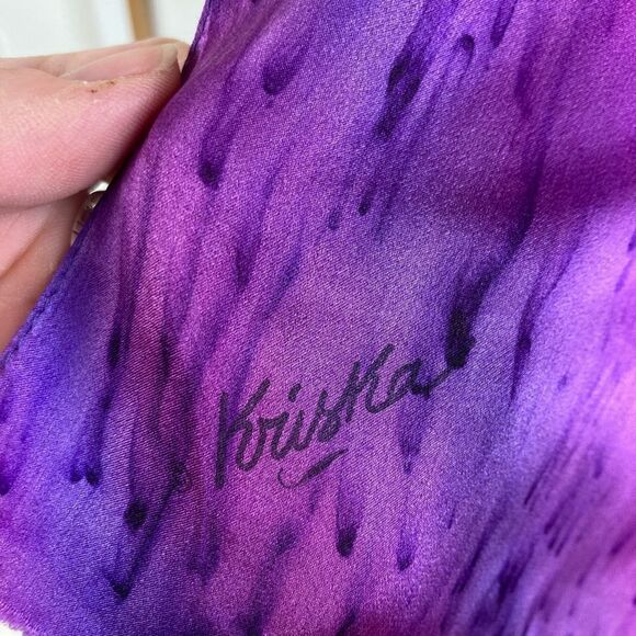 Kriska silk handmade collectors item scarf one of a kind never worn - Picture 4 of 8